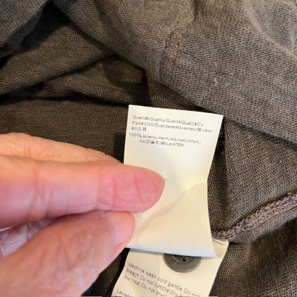 Boss Orange Linen Knit Cardigan Button Up Taupe Slub Fit Open Seam Size Small - Picture 7 of 11